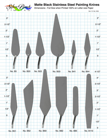 SBL #B62 Matte Black Palette Painting Knife - The Flow Builder-Blade | Blue Handle | 9462