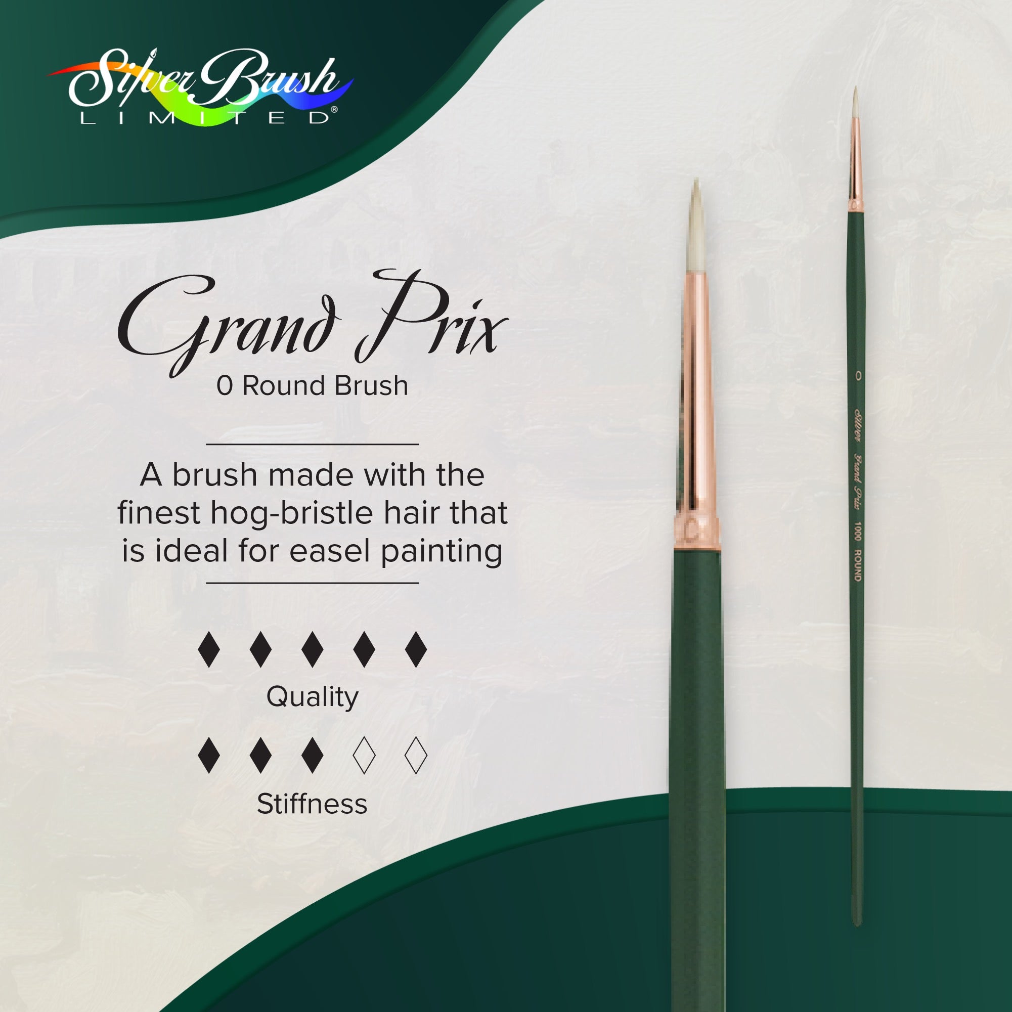 Grand Prix® Round Paintbrush | Long Handle | 1000