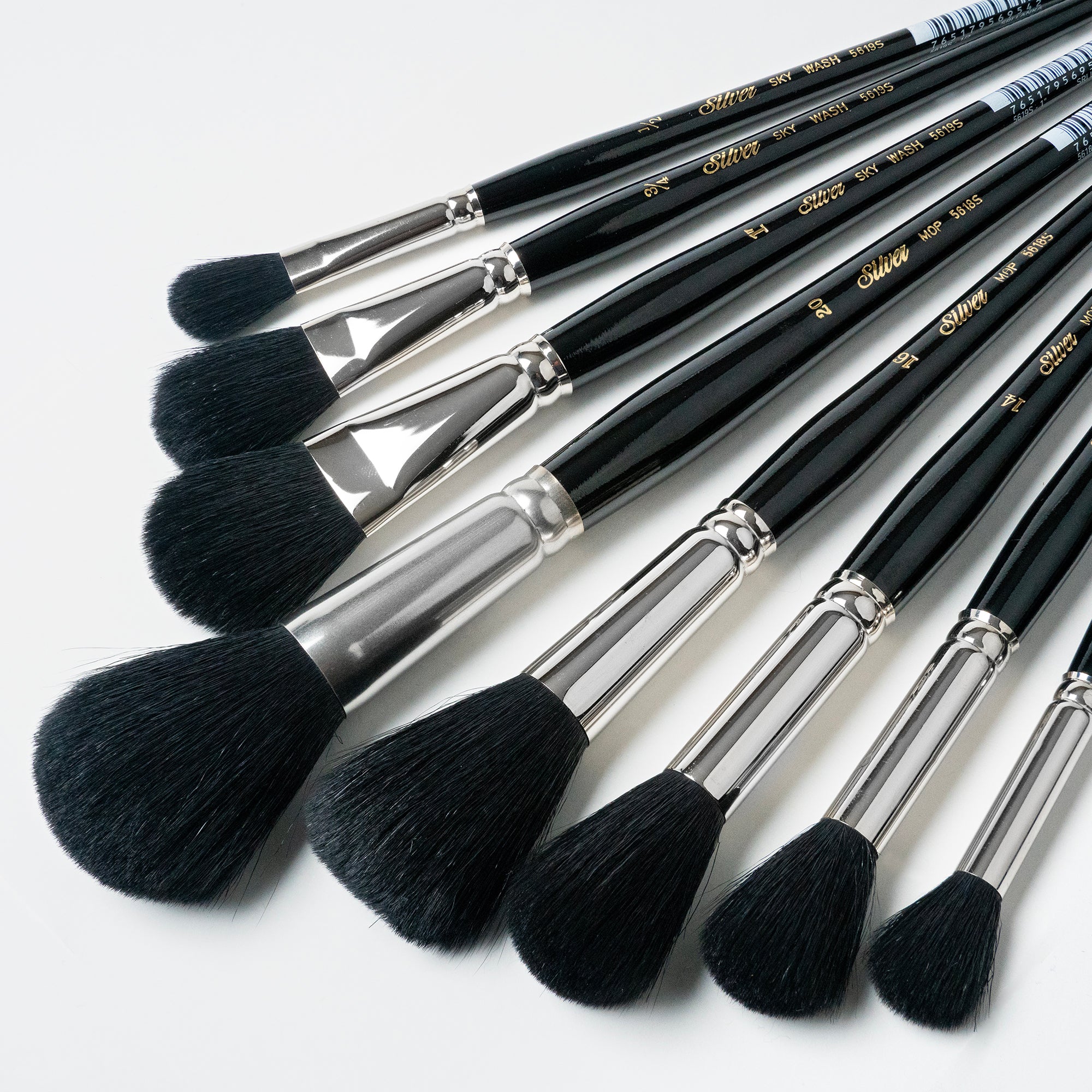 Silver Mop™ 8pc Black Round & Oval Mop Set | Short Handle | MP-5665S