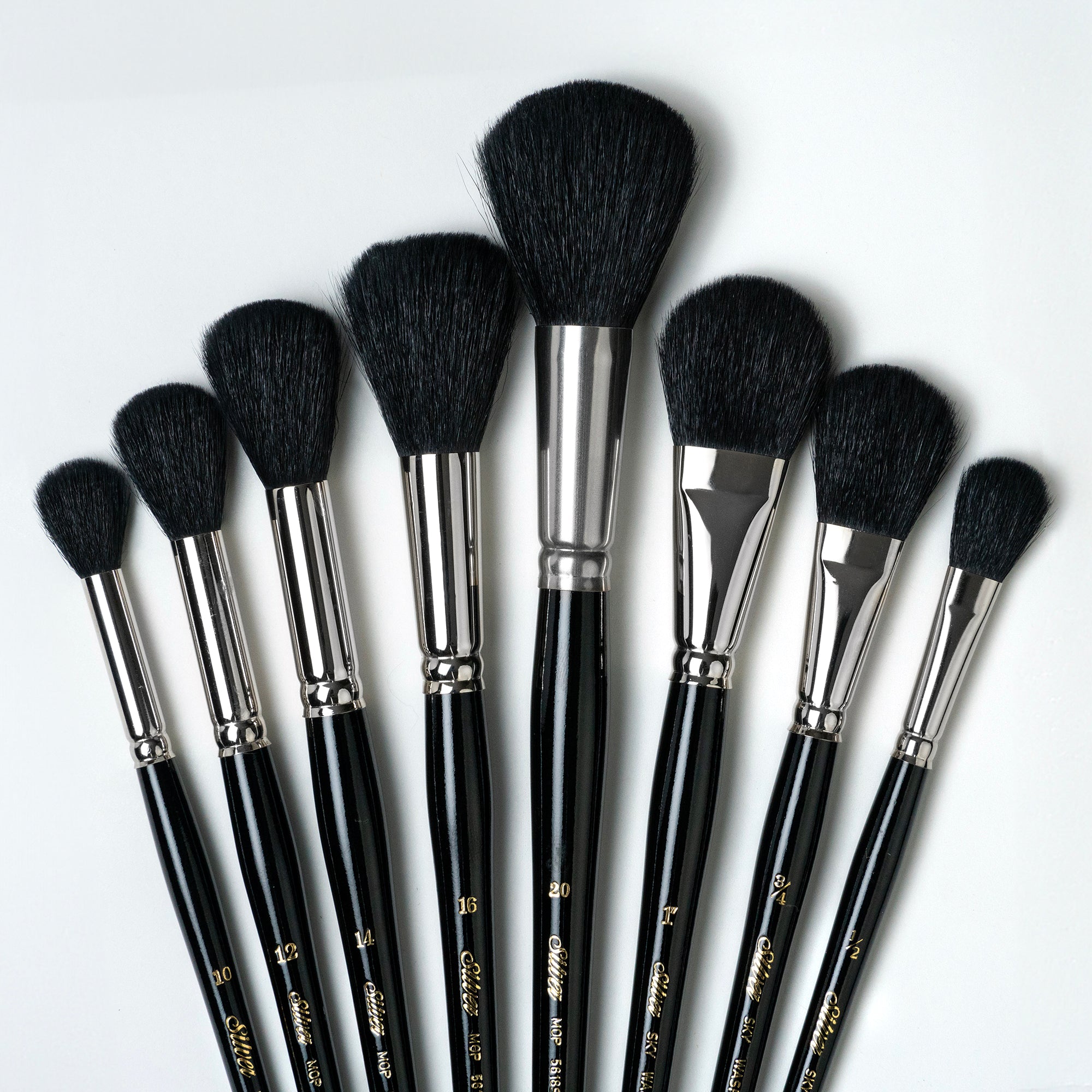 Silver Mop™ 8pc Black Round & Oval Mop Set | Short Handle | MP-5665S