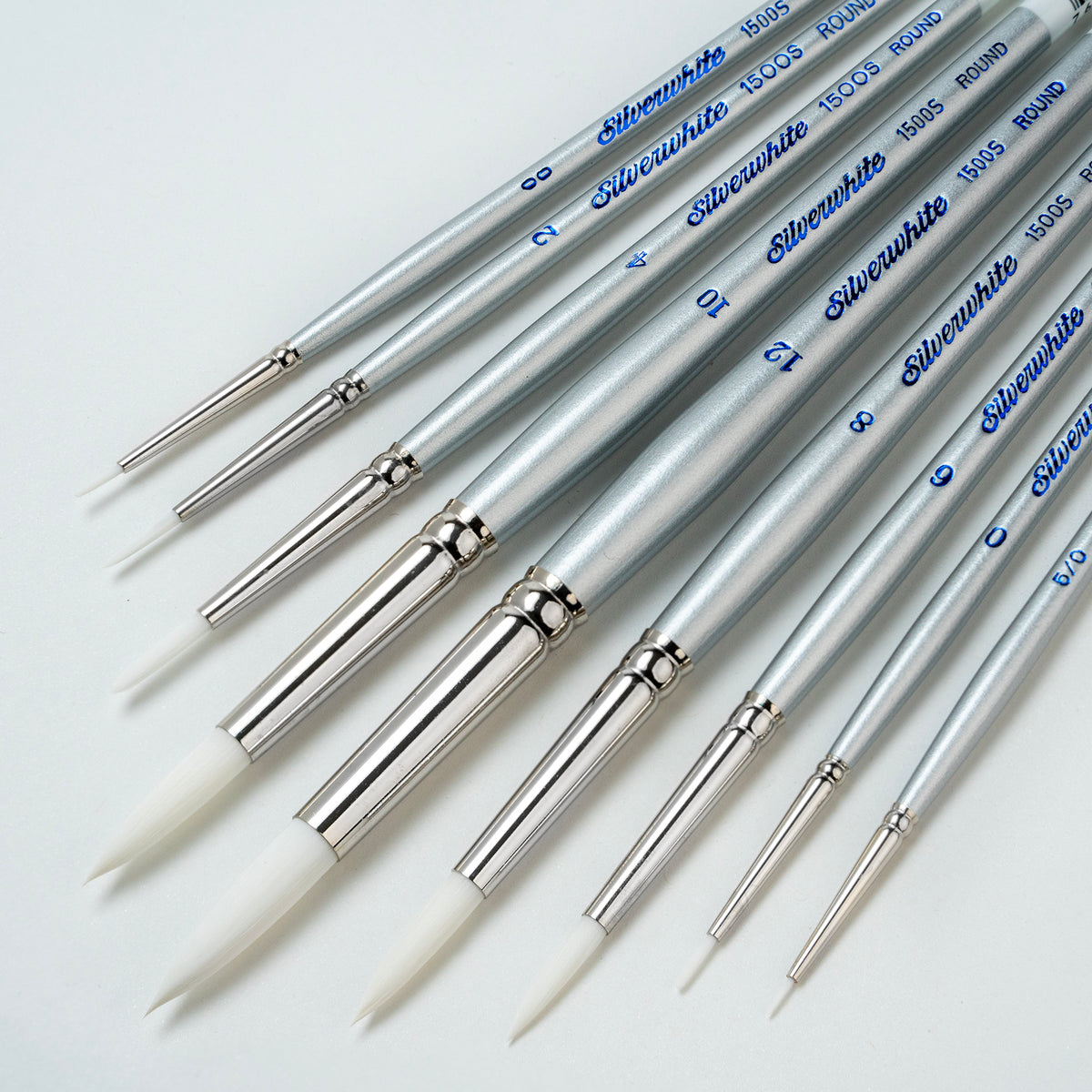 Silverwhite® 9pc Round Brush Set | Short Handle | SW-1584S