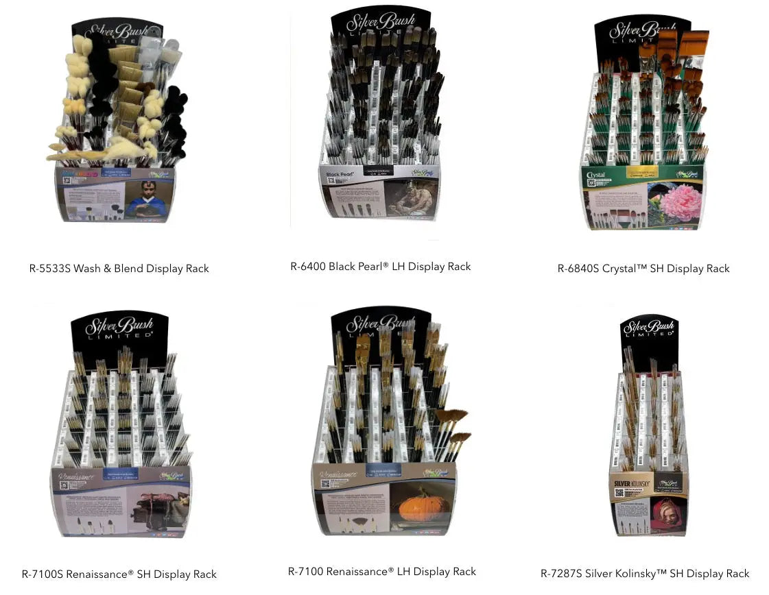 Silver Brush Display Racks