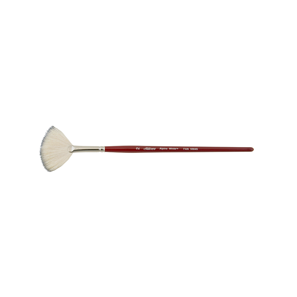 Alpine White™ Fan Paintbrush | Short Handle | 5504S - Size 2
