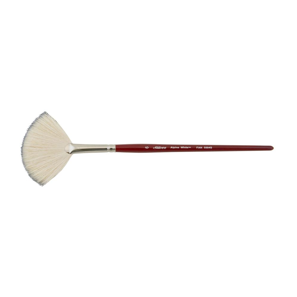 Alpine White™ Fan Paintbrush | Short Handle | 5504S - Size 6