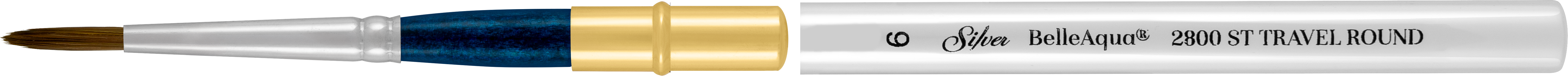 BelleAqua® Travel Round Paintbrush | Short Handle | 2800ST - Size 6