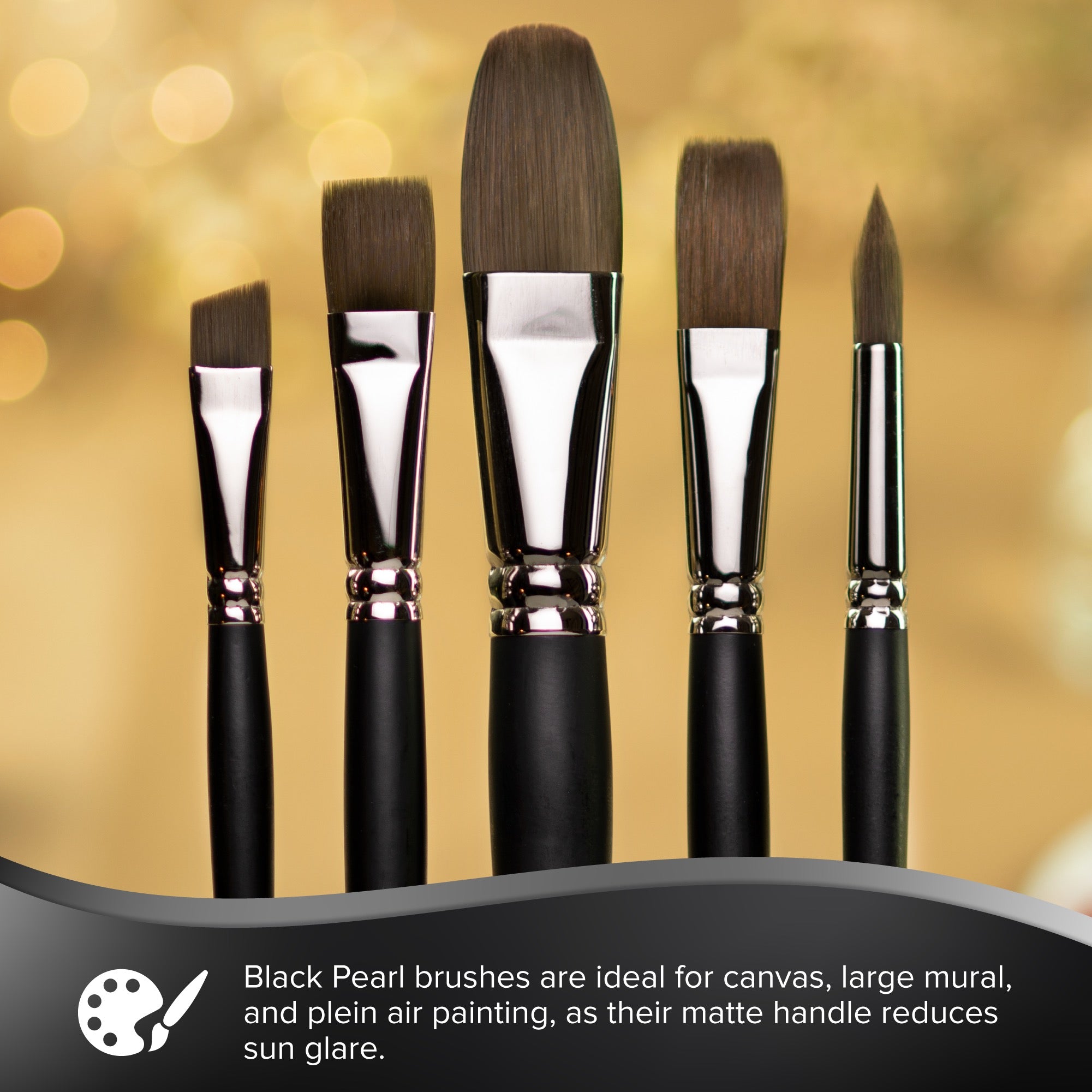 Black Pearl® Angular Paintbrush | Long Handle | 6406