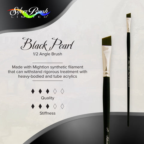 Black Pearl® Angular Paintbrush | Long Handle | 6406