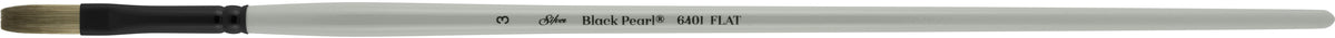 Black Pearl® Flat Paintbrush | Long Handle | 6401 - Size 3