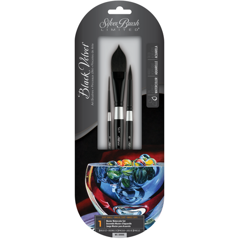 Black Velvet® 3pc Master Watercolor Set | Short Handle | WC-3000S - Master Watercolor Set