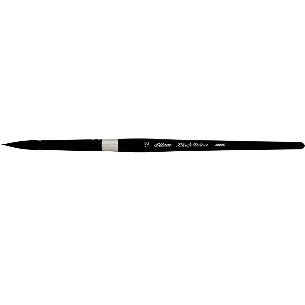 Black Velvet® Round Paintbrush | Short Handle | 3000S - Size 12