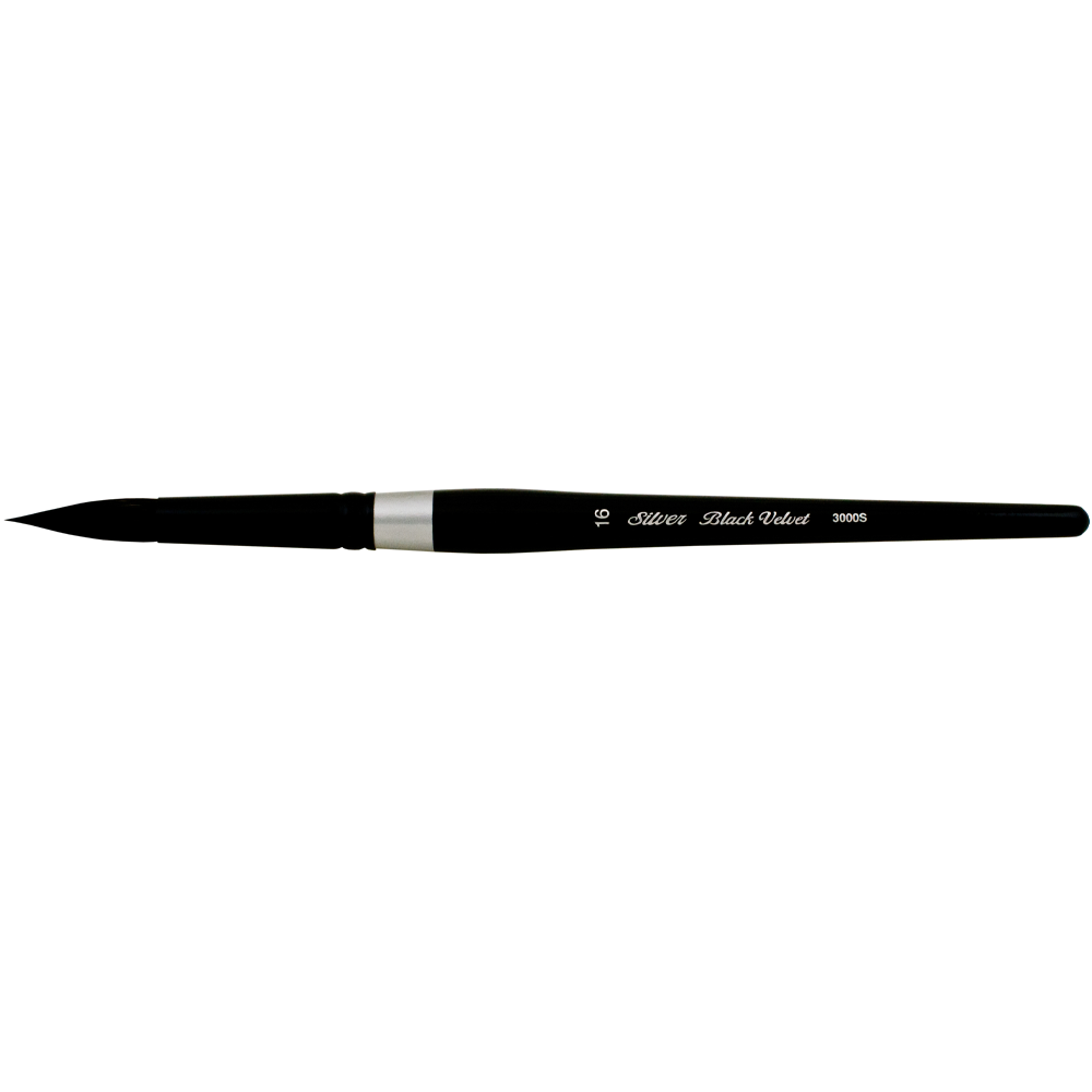 Black Velvet® Round Paintbrush | Short Handle | 3000S - Size 16