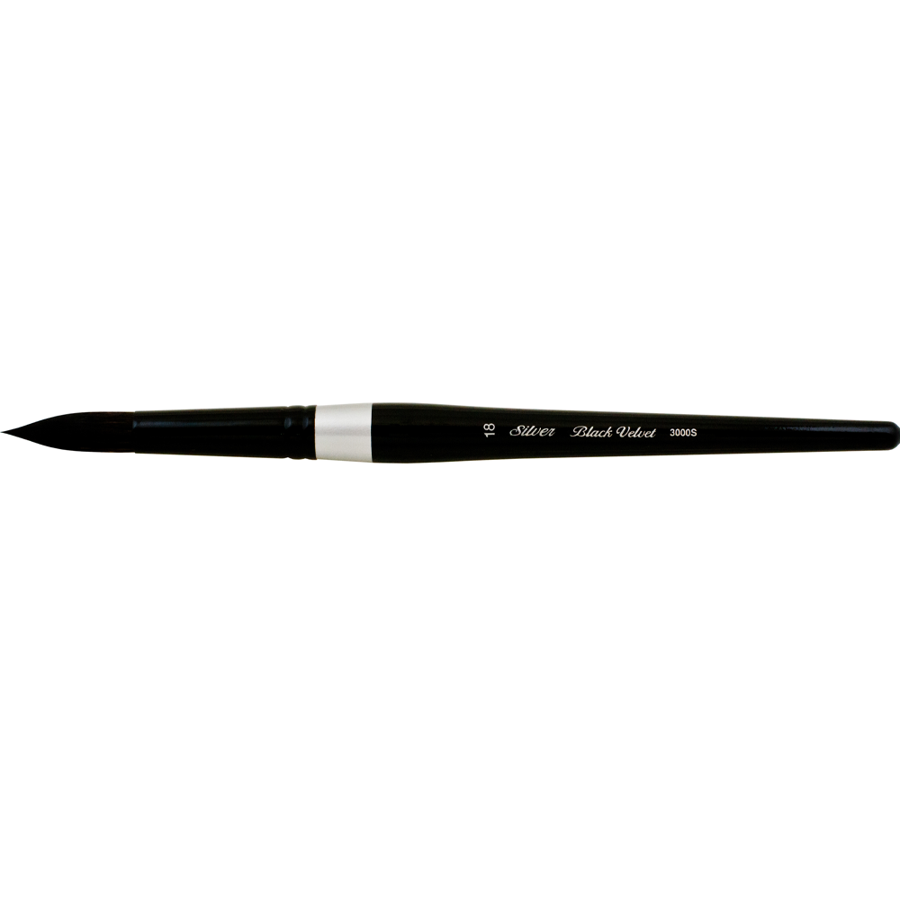 Black Velvet® Round Paintbrush | Short Handle | 3000S - Size 18