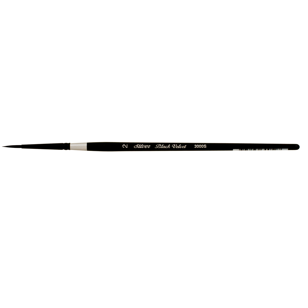 Black Velvet® Round Paintbrush | Short Handle | 3000S - Size 2