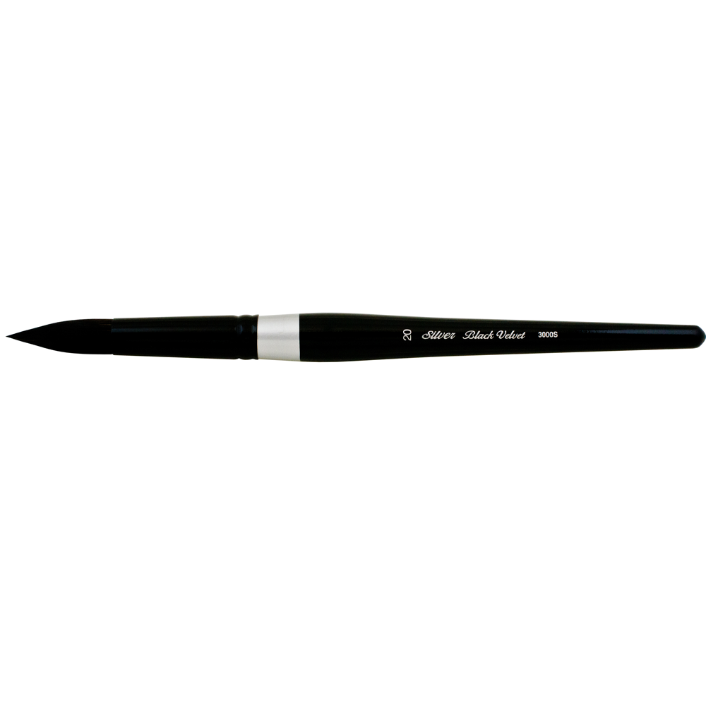 Black Velvet® Round Paintbrush | Short Handle | 3000S - Size 20