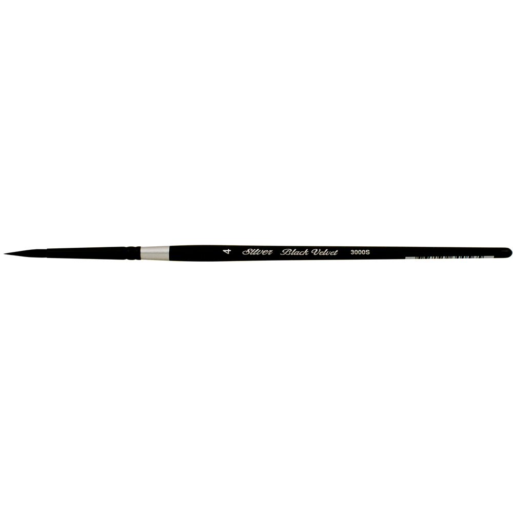 Black Velvet® Round Paintbrush | Short Handle | 3000S - Size 4