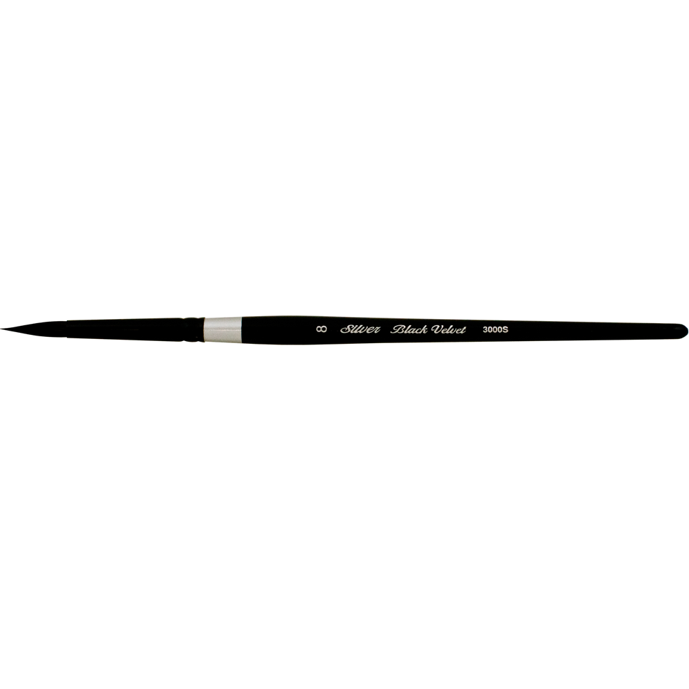 Black Velvet® Round Paintbrush | Short Handle | 3000S - Size 8
