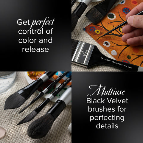 Black Velvet® Script Liner Paintbrush | Short Handle | 3007S