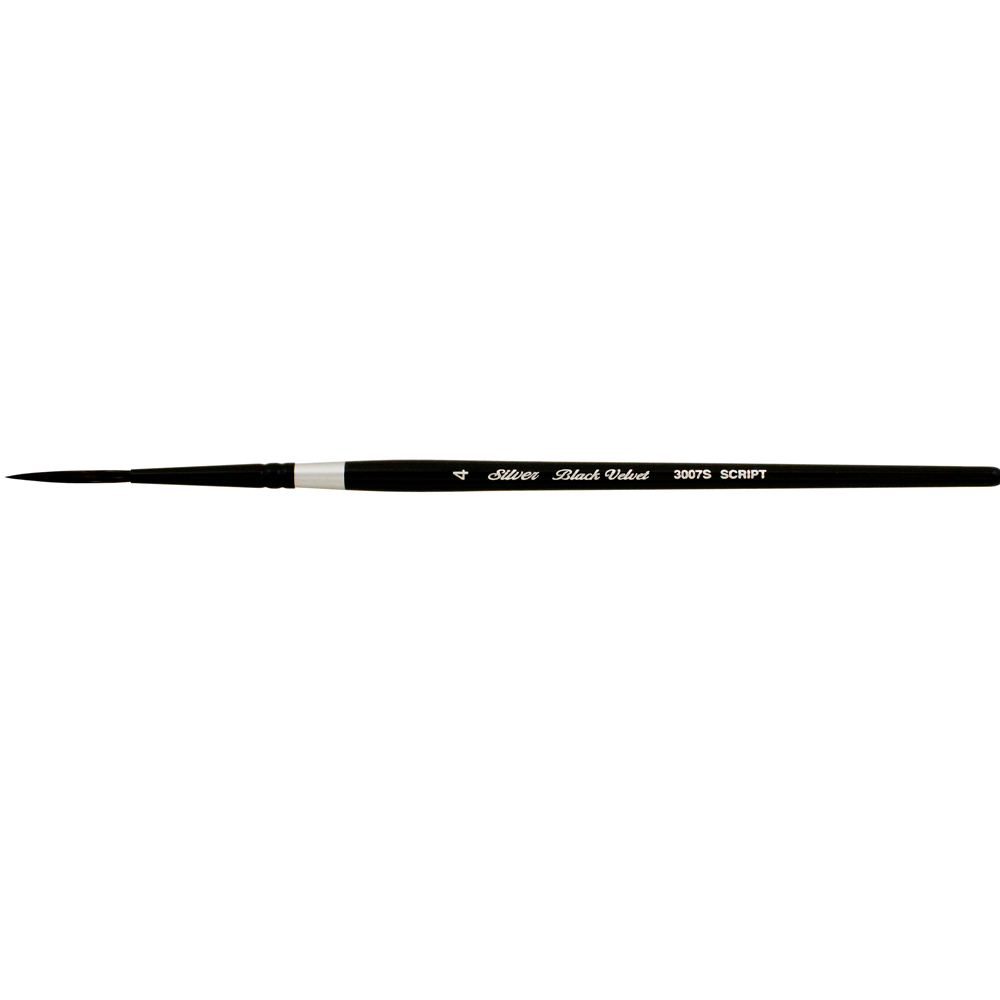 Black Velvet® Script Liner Paintbrush | Short Handle | 3007S - Size 4