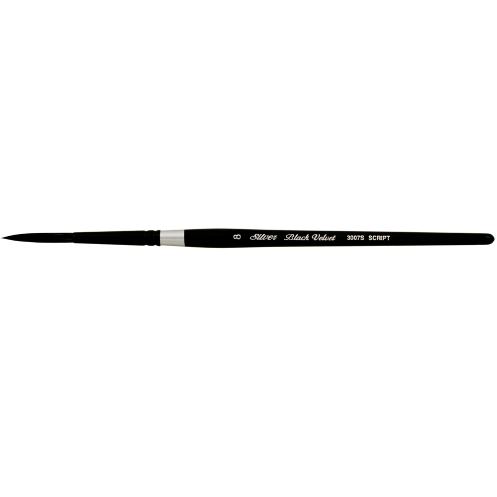 Black Velvet® Script Liner Paintbrush | Short Handle | 3007S - Size 8