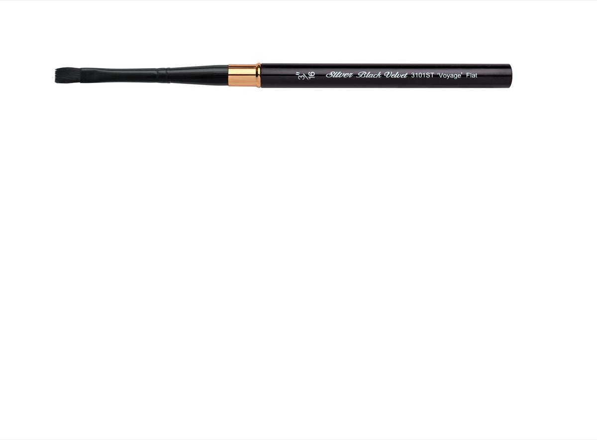 Black Velvet® Voyage™ Travel Brush | Flat Head | Short Handle | 3101ST - 3/16