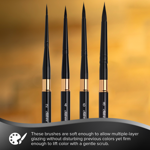 Black Velvet Voyage™ Round Paintbrush | Short Handle | 3100ST
