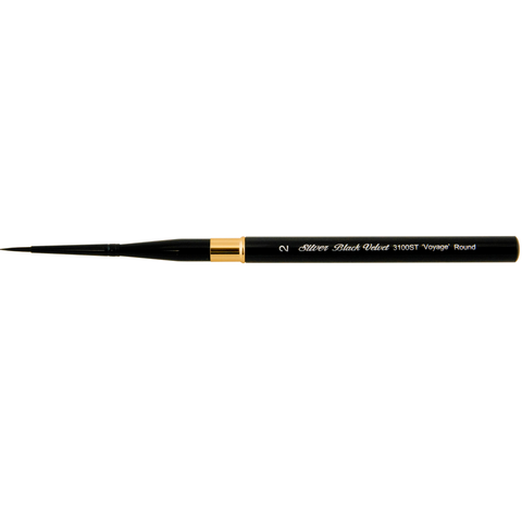 Black Velvet Voyage™ Round Paintbrush | Short Handle | 3100ST - Size 2