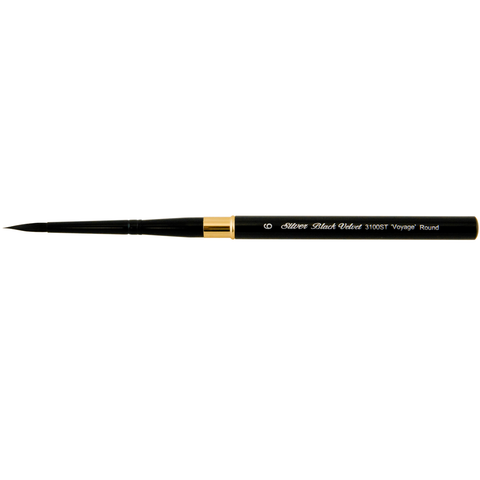 Black Velvet Voyage™ Round Paintbrush | Short Handle | 3100ST - Size 6