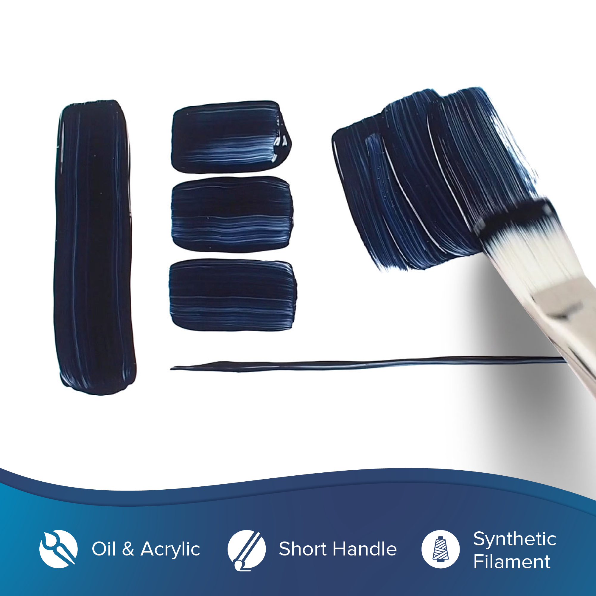 Bristlon® 4pc Bright Brush Set | Short Handle | BR-1959S - 4pc Short Handle Brights