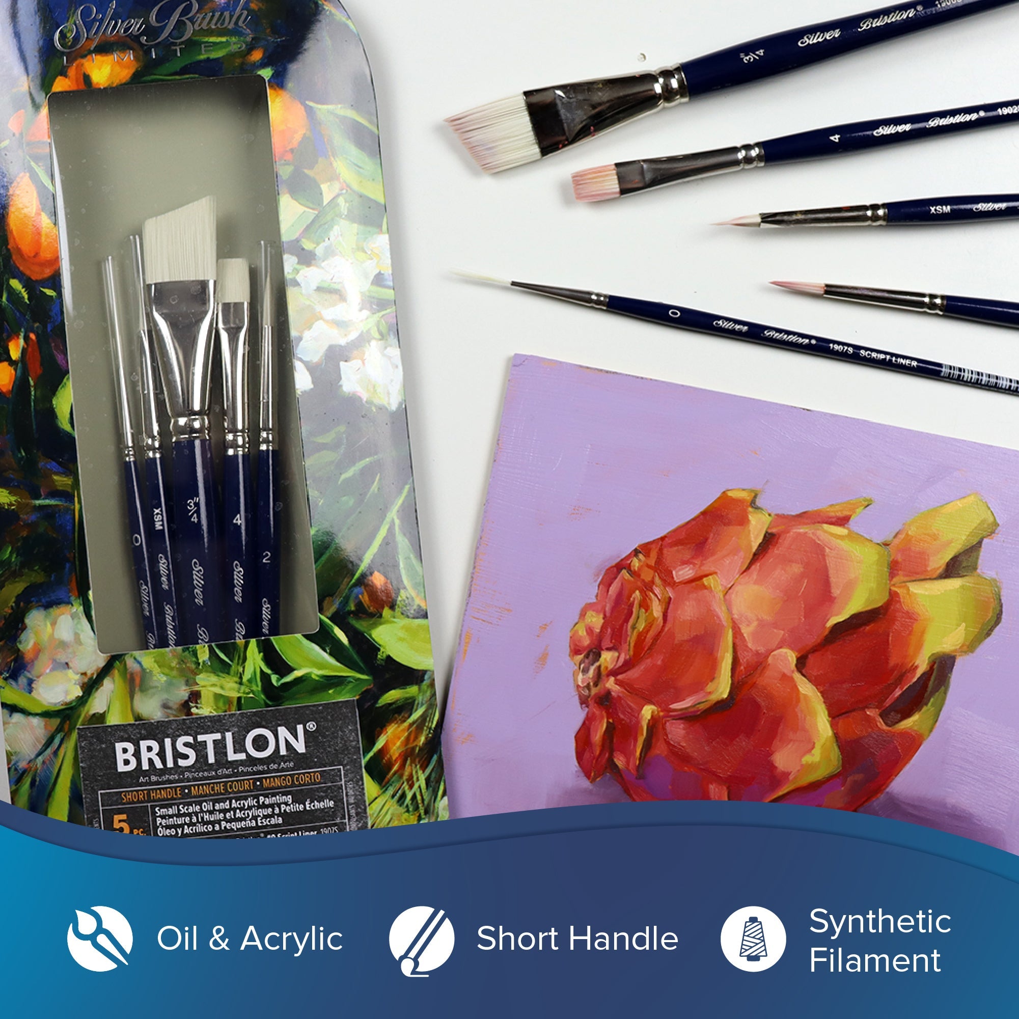 Bristlon® 5pc Detail Set | Short Handle | BR-1905S - Detail Set