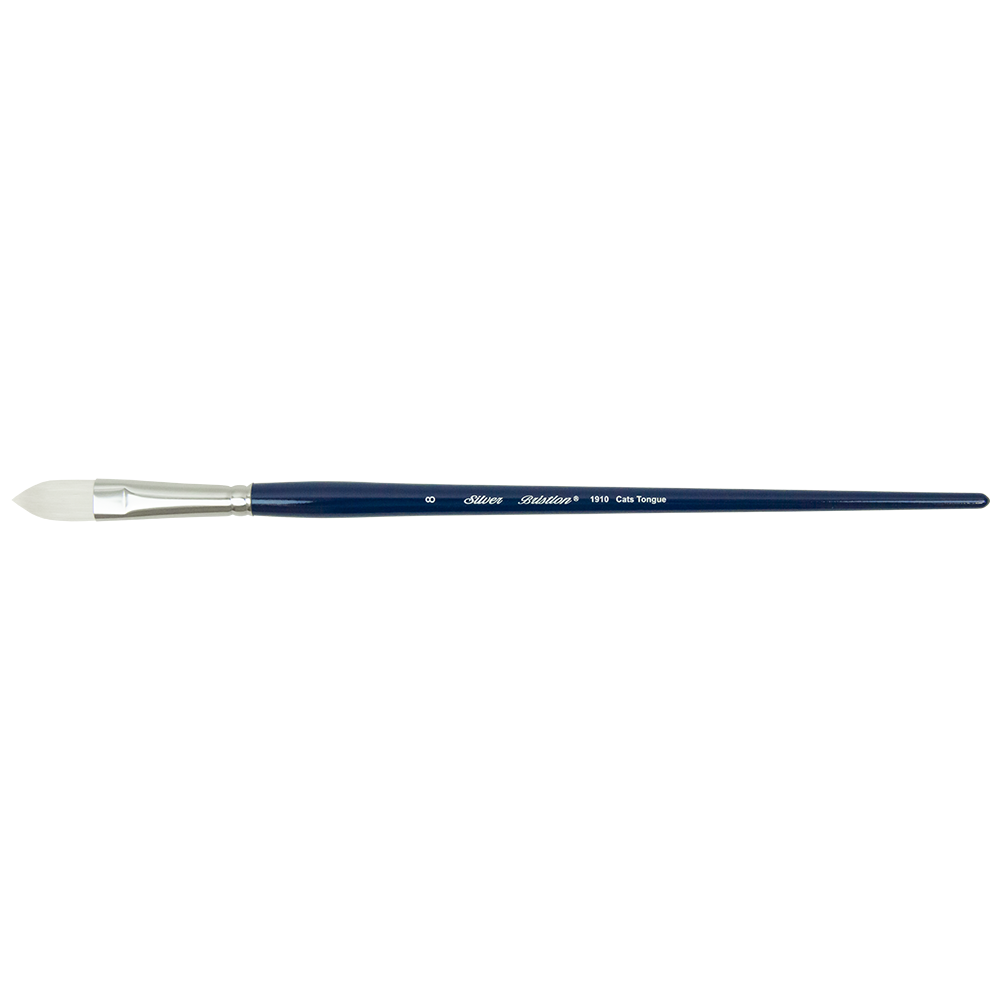 Bristlon® Cats Tongue Paintbrush | Long Handle | 1910 - Size 8