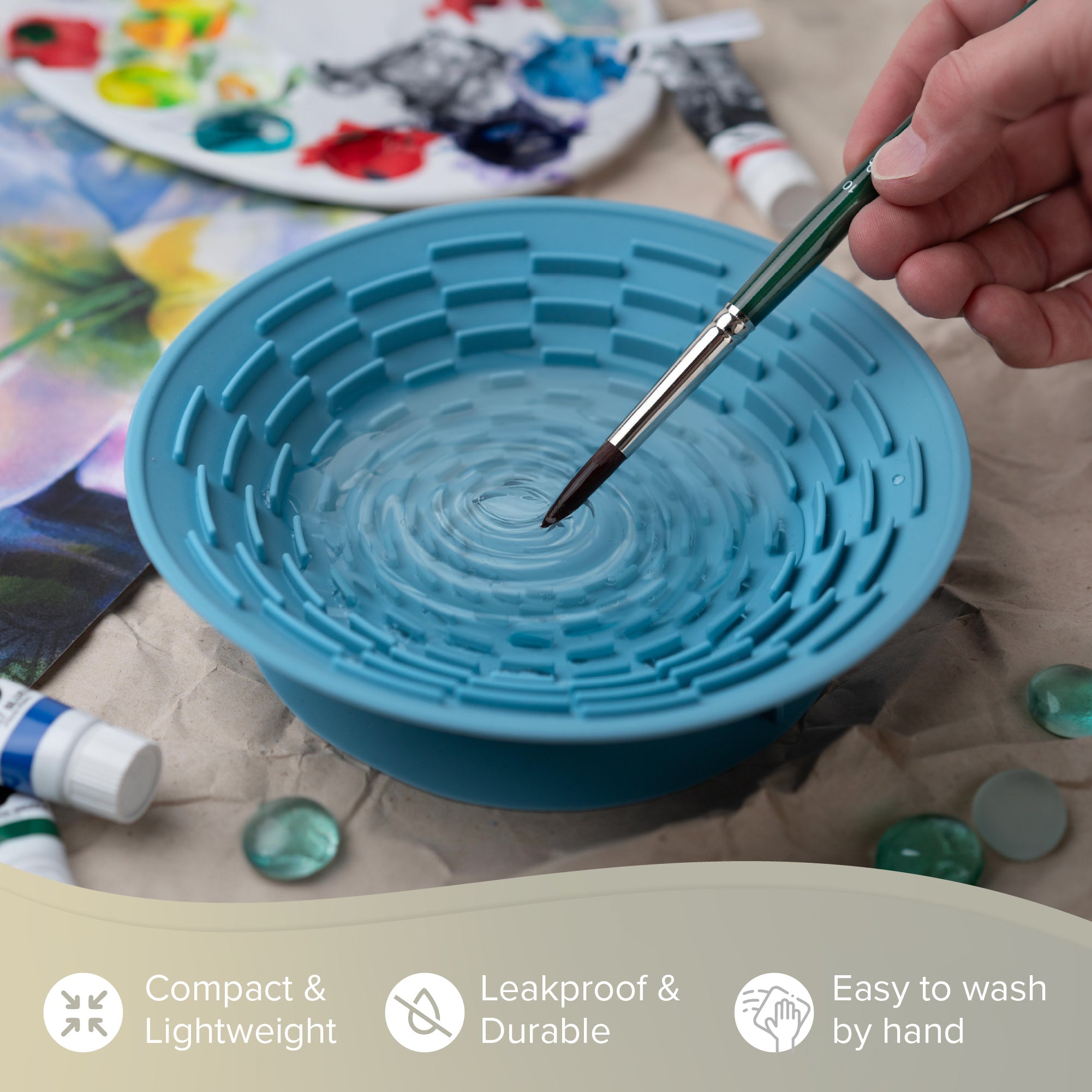 Brush Cleaning Bowl Round 500 ml • 1 Pk | Silver Essentials | 9007 - 500 ml / Blue