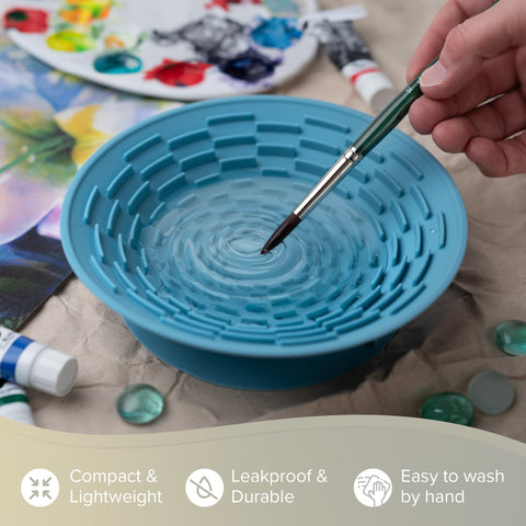 Brush Cleaning Bowl Round 500 ml • 1 Pk | Silver Essentials | 9007 - 500 ml / Blue