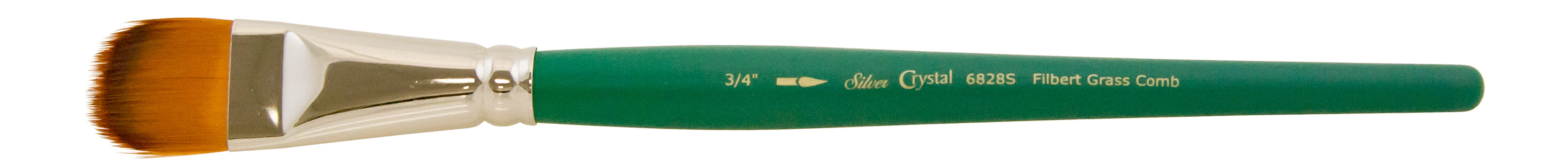 Crystal™ Filbert Grass Comb Paintbrush | Short Handle | 6828S - Size 3/4