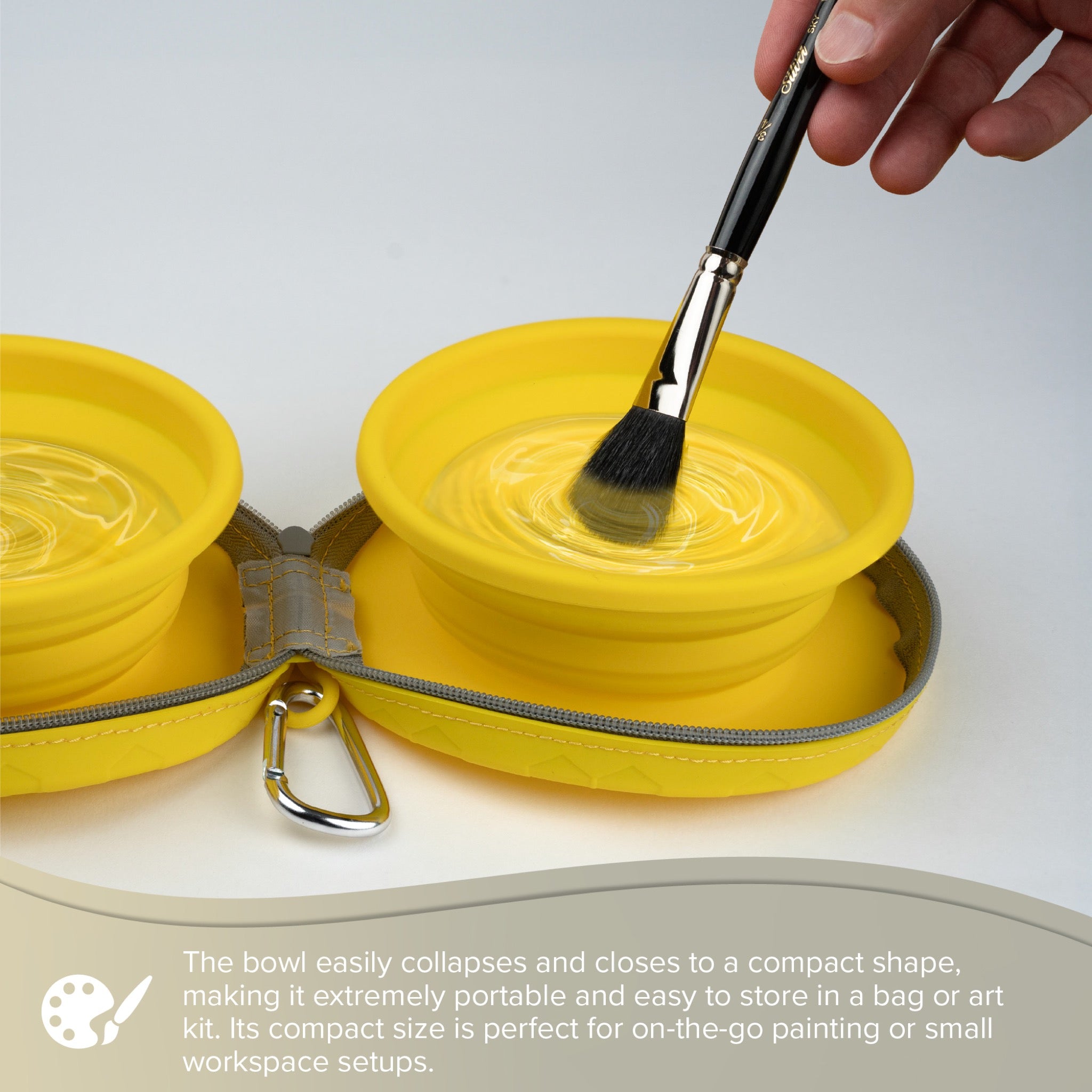 Double Water Bowl - Zip Case 450ml | Silver Essentials | 9004 - 450 ML