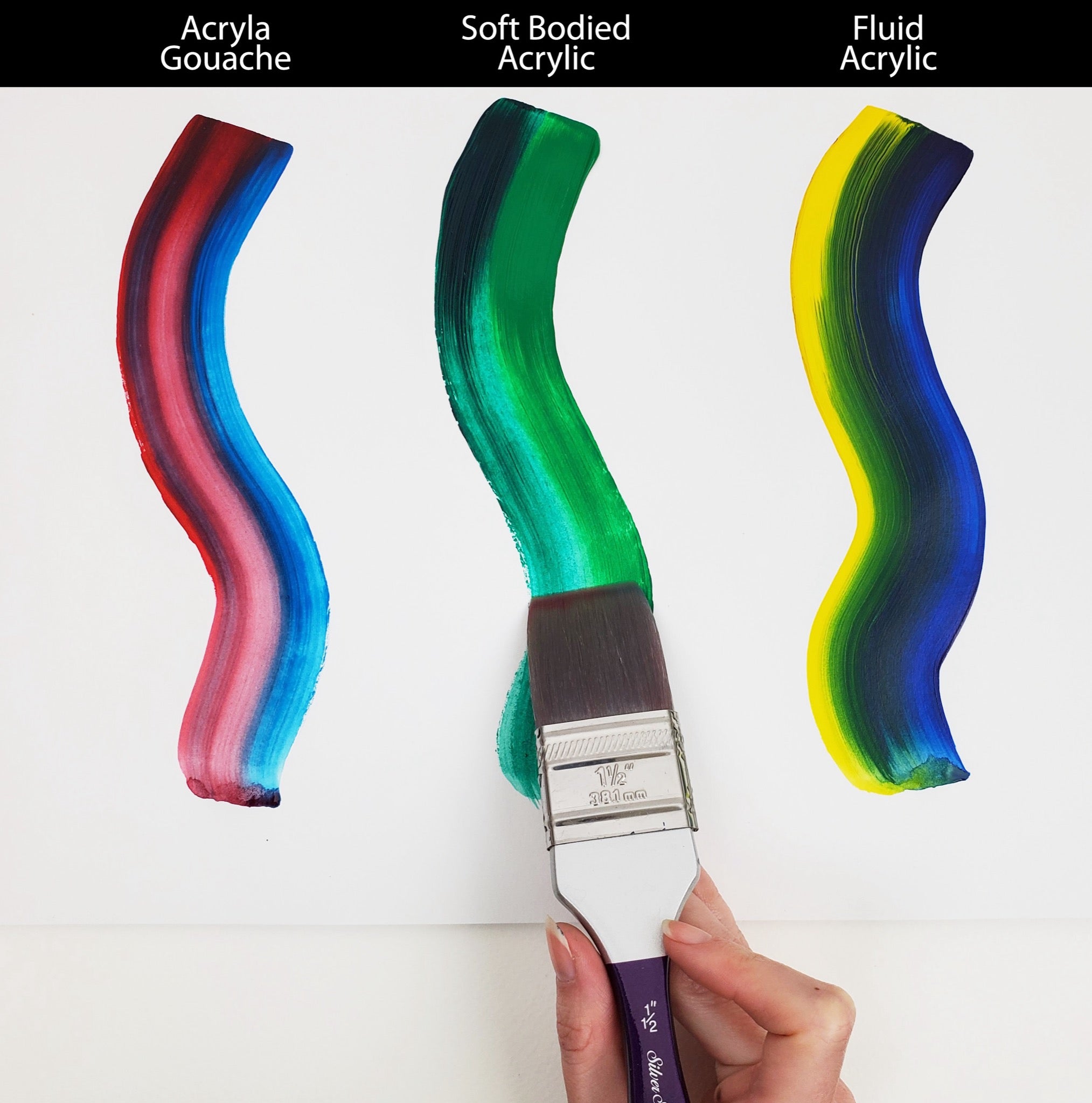 Foundation & Background 3pc Watercolor Set | Short Handle | FB-9002S - Watercolor Set