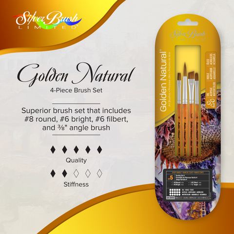 Golden Natural® 4pc Variety Set 4 | Short Handle | GN-2094S - Variety Set 4