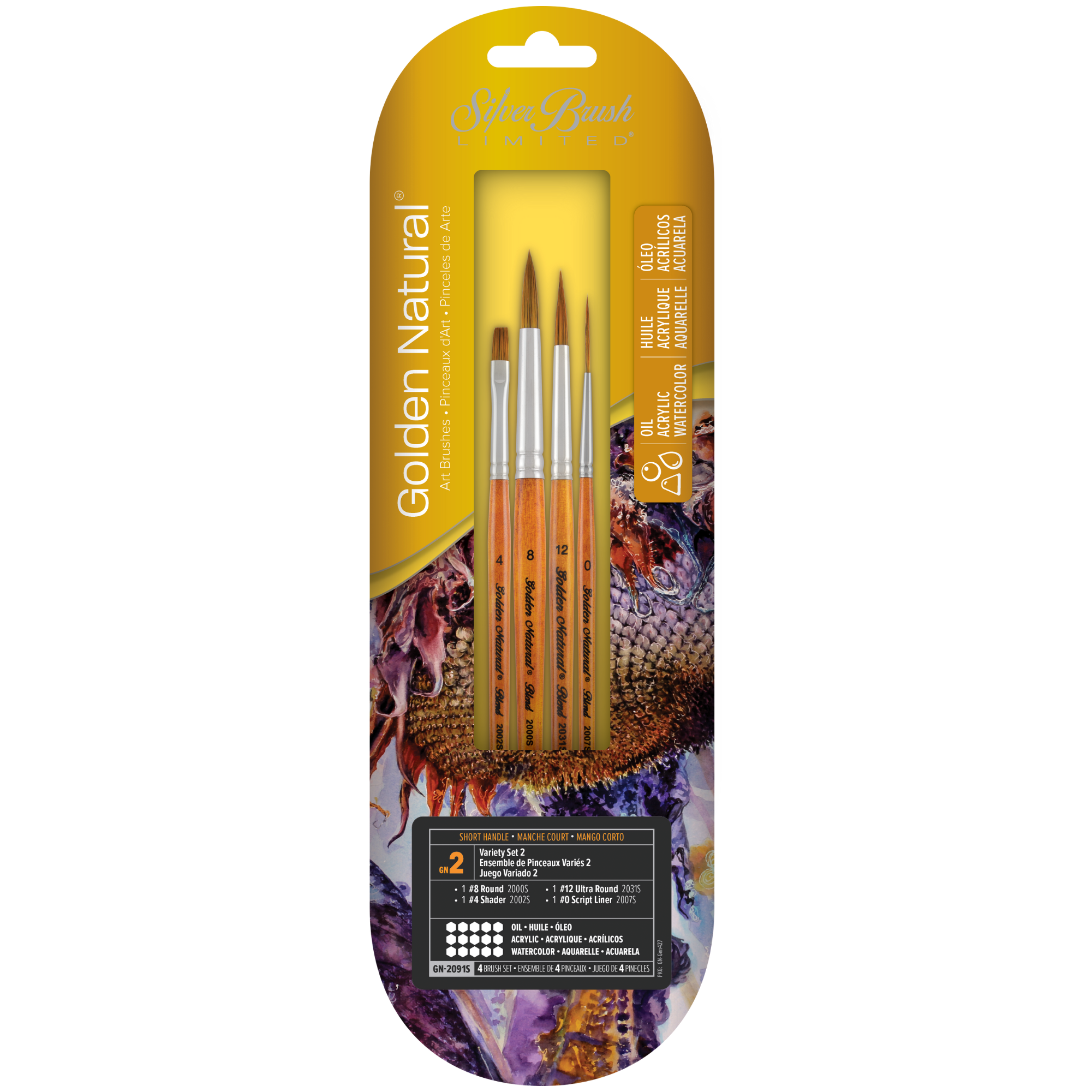Golden Natural® 4pc Variety Set | Short Handle | GN-2091S - Variety Set 2