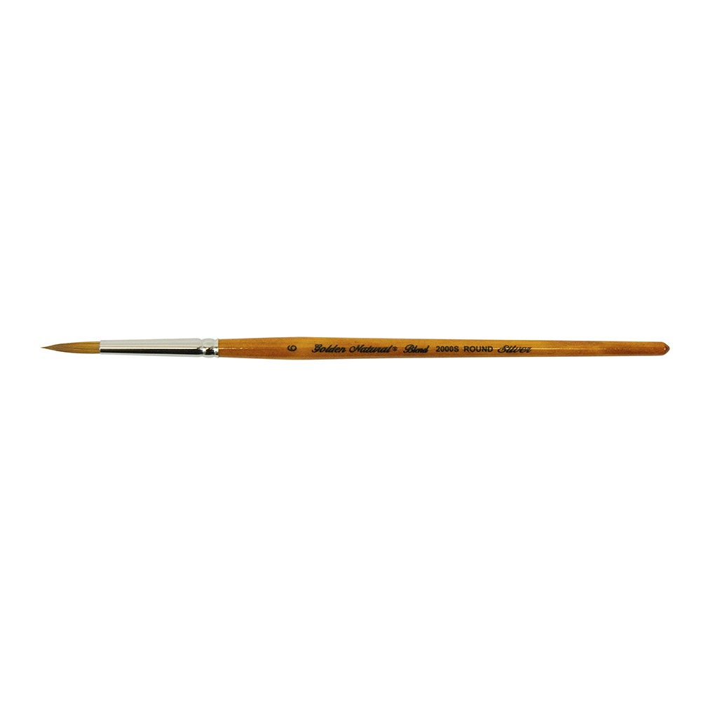 Golden Natural® Round Paintbrush | Short Handle | 2000S - Size 6