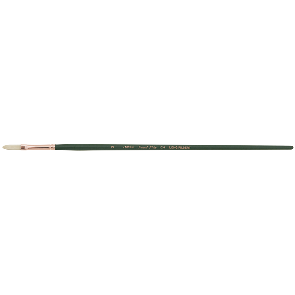 Grand Prix® Long Filbert Paintbrush | Long Handle | 1034 - Size 2