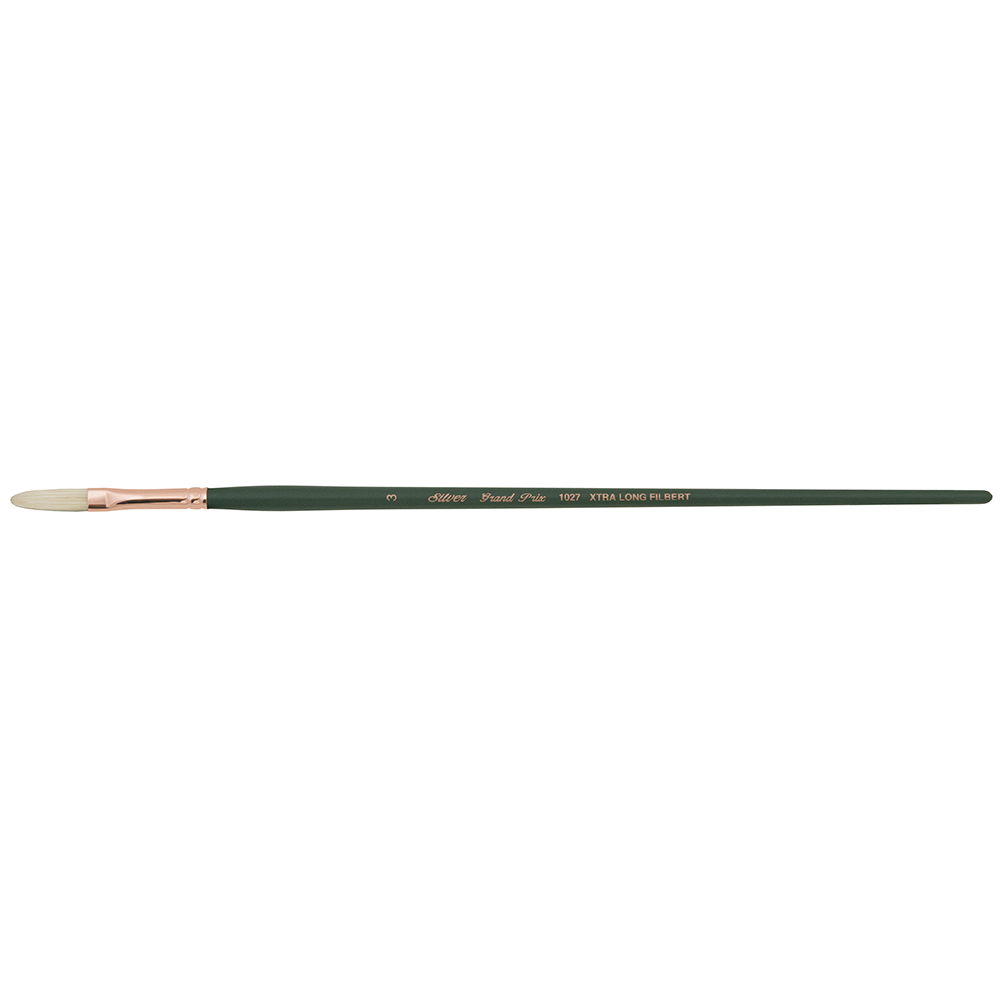 Grand Prix® Xtra Long Filbert Paintbrush | Long Handle | 1027 - Size 3