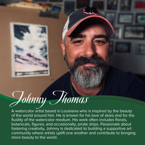 Johnny Thomas Premium 4 pc Watercolor Short Handle Brush Set | JT-9911S - Square Wash/Liner/Round