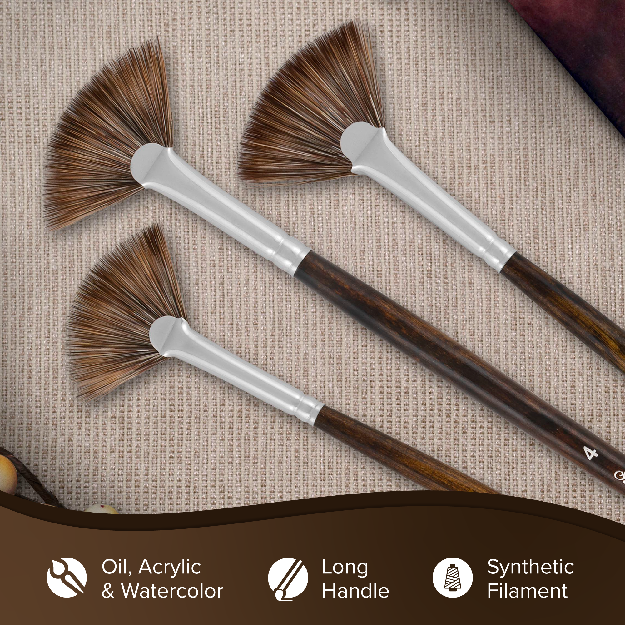 Monza® Fan Paintbrush | Long Handle | 2604