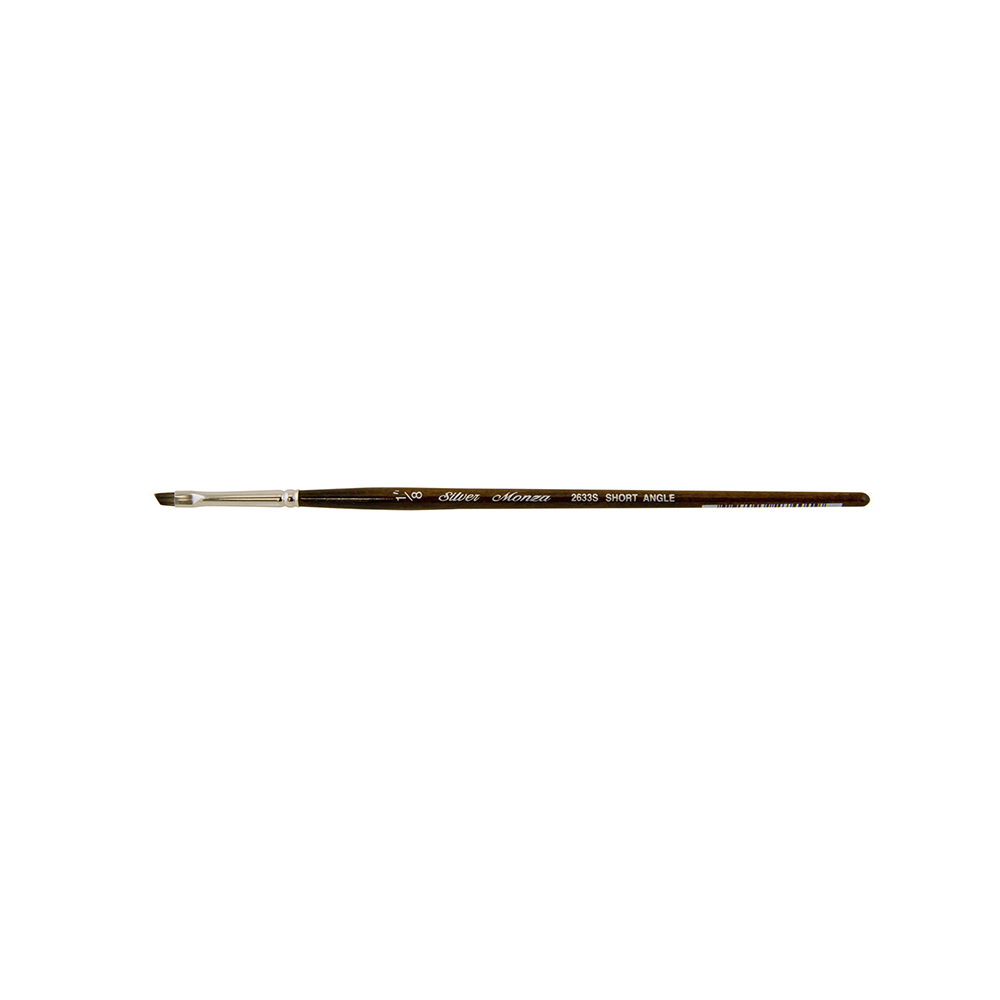 Monza® Short Angle Paintbrush | Short Handle | 2633S - Size 1/8 Inch