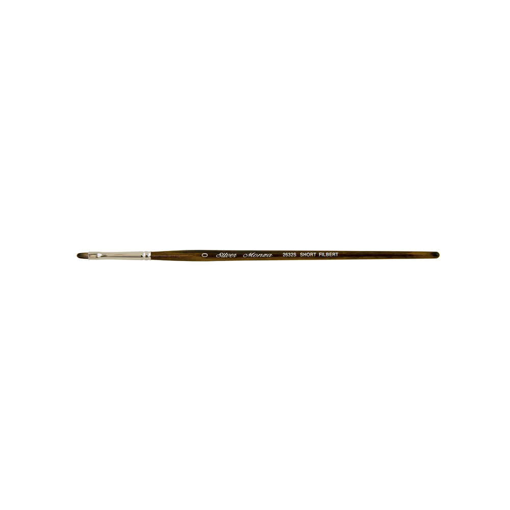 Monza® Short Filbert Paintbrush | Short Handle | 2632S - Size