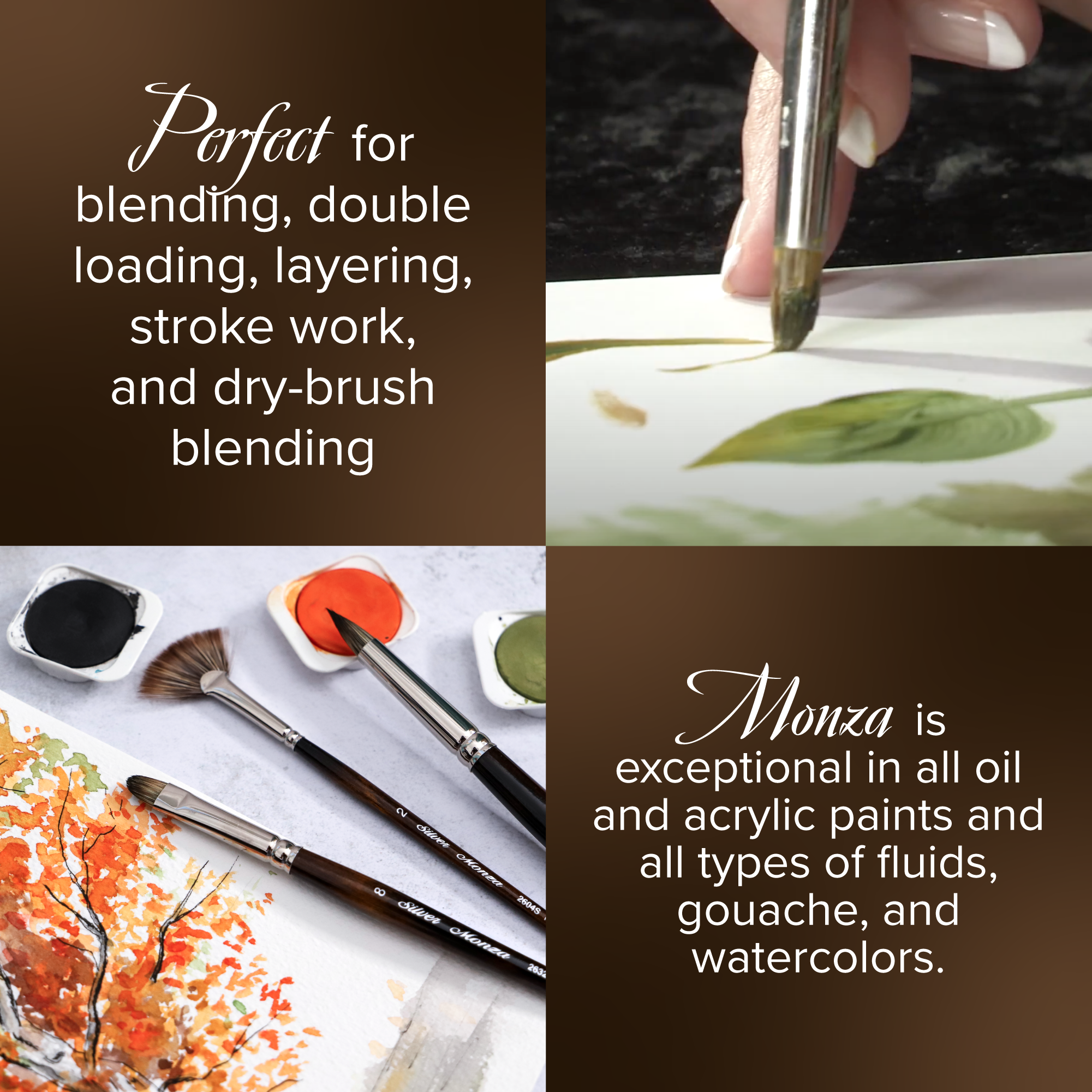 Monza® Short Round Paintbrush | Short Handle | 2629S