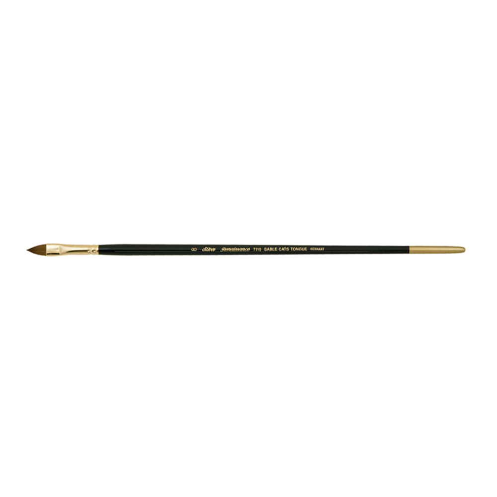 Renaissance® Cats Tongue Paintbrush | Long Handle | 7110 - Size 8