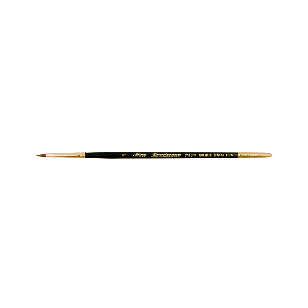 Renaissance® Cats Tongue Paintbrush | Short Handle | 7110S - Size 1