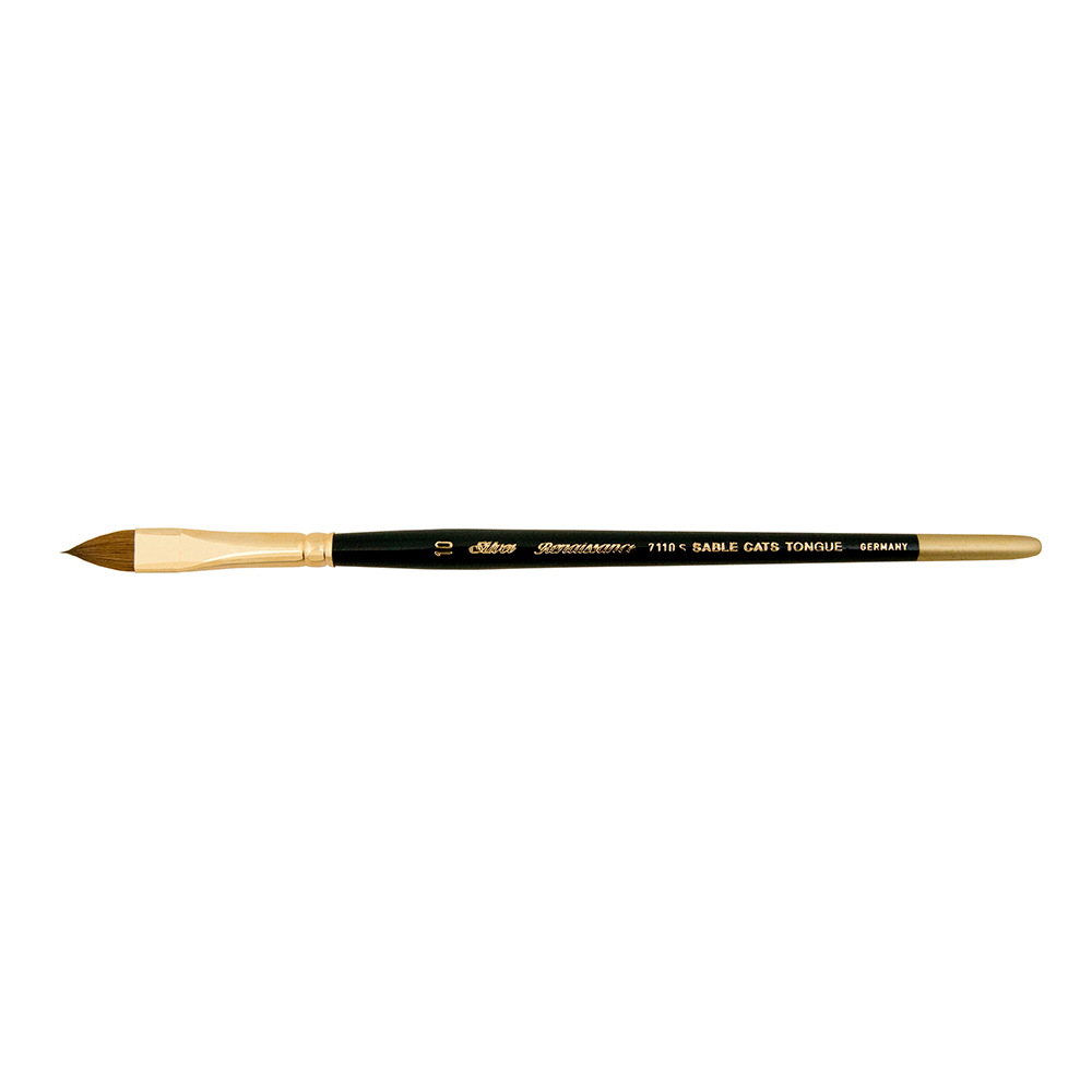 Renaissance® Cats Tongue Paintbrush | Short Handle | 7110S - Size 10