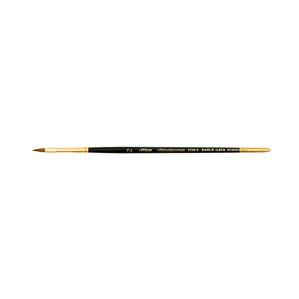 Renaissance® Cats Tongue Paintbrush | Short Handle | 7110S - Size 2