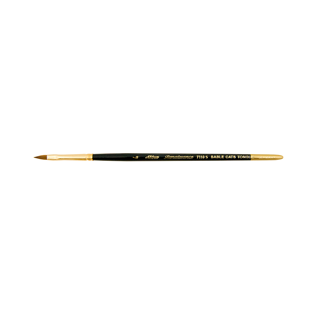 Renaissance® Cats Tongue Paintbrush | Short Handle | 7110S - Size 4